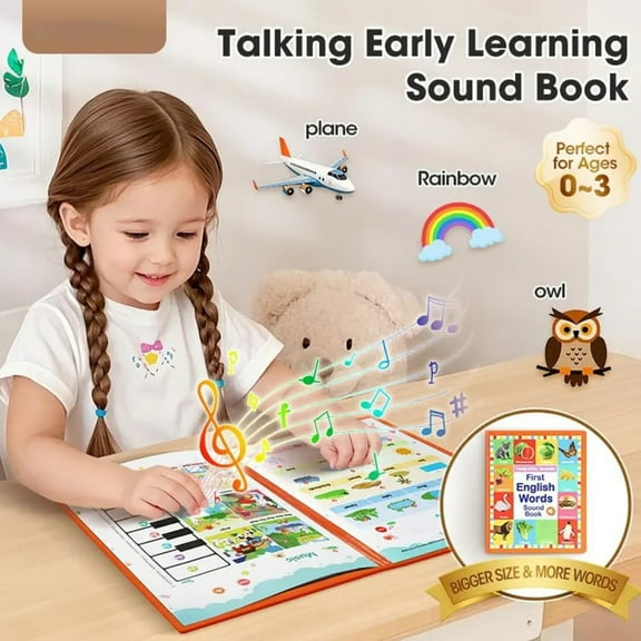 My First English Sound Toy 470+ Words, 21 Themes, Fun Word Game,Press To Learn Phonics, Educational Language