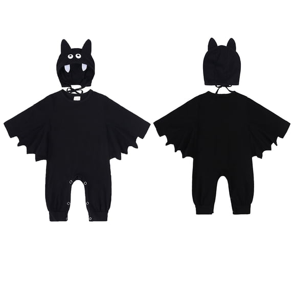 My First Halloween Baby Girl Outfit Long Sleeve Bat Costume Hooded Baby Jumpsuit Romper Baby Boy Fall Outfits Boys Clothes 12-18 Months
