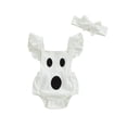 thumbnail image 1 of My First Halloween Baby Girl Outfit Newborn Ghost Bubble Romper Bodysuit Overalls With Headband Cute Fall Clothes Sets, 1 of 8