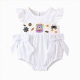 thumbnail image 1 of My First Halloween Outfit Baby Girl Ghost Pumpkin Romper Newborn Infant Girl Flying Sleeve Onesie Bodysuit Clothes, 1 of 7