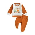 thumbnail image 1 of My First Halloween Thanksgiving Baby Girl Outfit 3M 6M 12M 24M 3Y Daddys/Mommys Little Pumpkin Sweatshirt and Pants Cute Clothes, 1 of 9