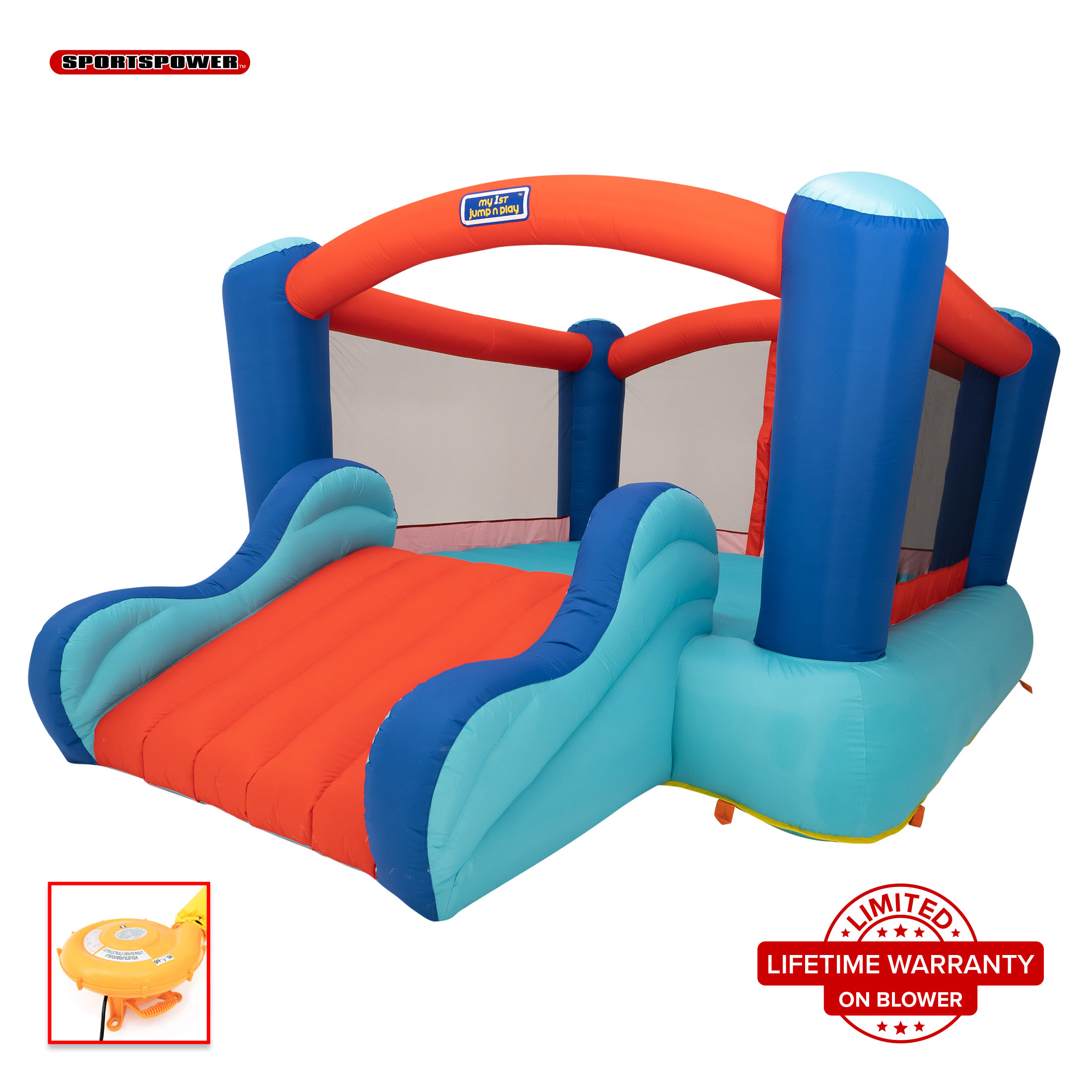 My First Inflatable Bounce House with Slide and with Lifetime Warranty on Heavy Duty Blower - image 1 of 8
