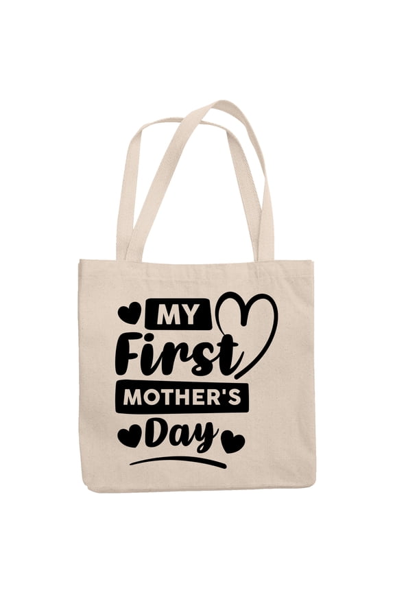 My First Mother's Day, 12oz Canvas Tote Bag