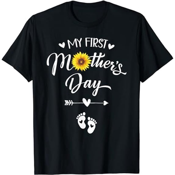 My First Mother's Day Pregnancy Announcement Sunflower T-Shirt