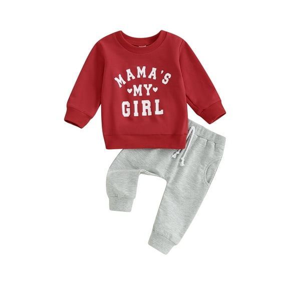 My First New Years Baby Boy Outfit Baby Boy Valentines Day Outfit Letter Print Long Sleeve Sweatshirt T-shirt and Elastic Casual Pants Suit