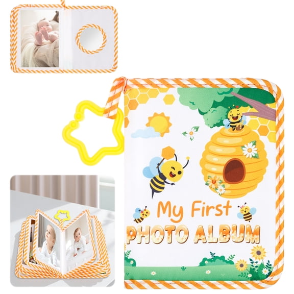 My First Photo Album Soft Cloth Photo Book Present Set to Hold 4 x 6 in Photos