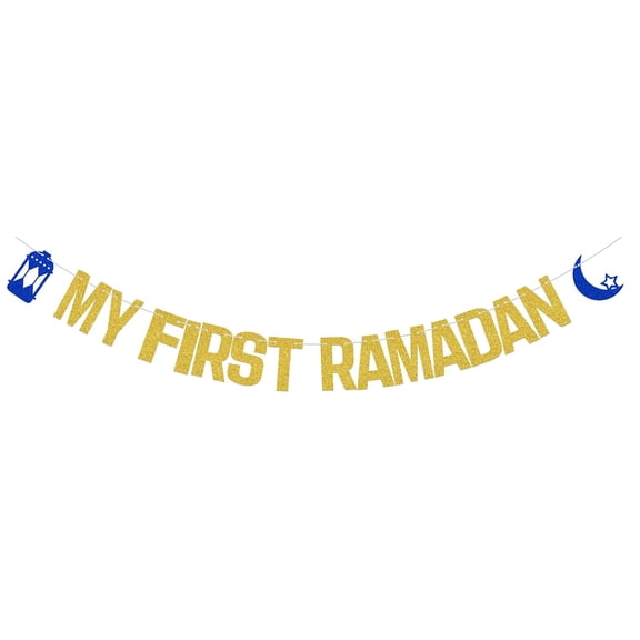 My First Ramadan Banner Umrah Mubarak Banner My First Eid Ramadan Nursery Baby Shower Decoration Umrah Mubarak 1st Birthday Party Decor Gold Glitter