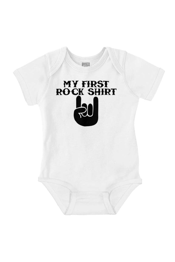 My First Rock Outfit Romper Boys or Girls Infant Baby Brisco Brands NB