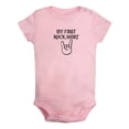 thumbnail image 1 of My First Rock Shirt Funny Rompers For Babies, Newborn Baby Unisex Bodysuits, Infant Jumpsuits, Toddler 0-24 Months Kids One-Piece Oufits (Pink, 18-24 Months), 1 of 4