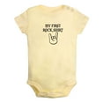 thumbnail image 1 of My First Rock Shirt Funny Rompers For Babies, Newborn Baby Unisex Bodysuits, Infant Jumpsuits, Toddler 0-24 Months Kids One-Piece Oufits (Yellow, 0-6 Months), 1 of 4