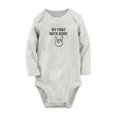 thumbnail image 1 of My First Rock Shirt Funny Rompers, Newborn Baby Unisex Bodysuits, Infant Jumpsuits, Toddler 0-12 Months Kids Long Sleeves Oufits (Gray, 0-6 Months), 1 of 4