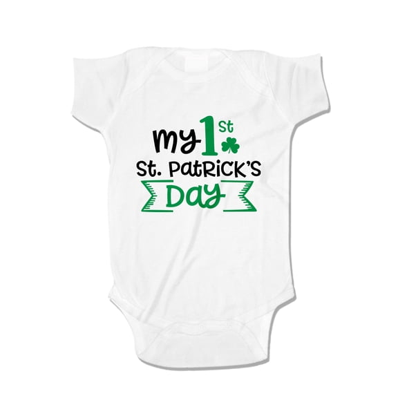 My First St. Patrick's Day Baby Bodysuit One Piece 6 mo White