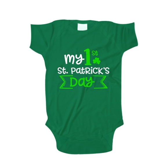 My First St. Patrick's Day Baby Bodysuit One Piece NB Kelly Green