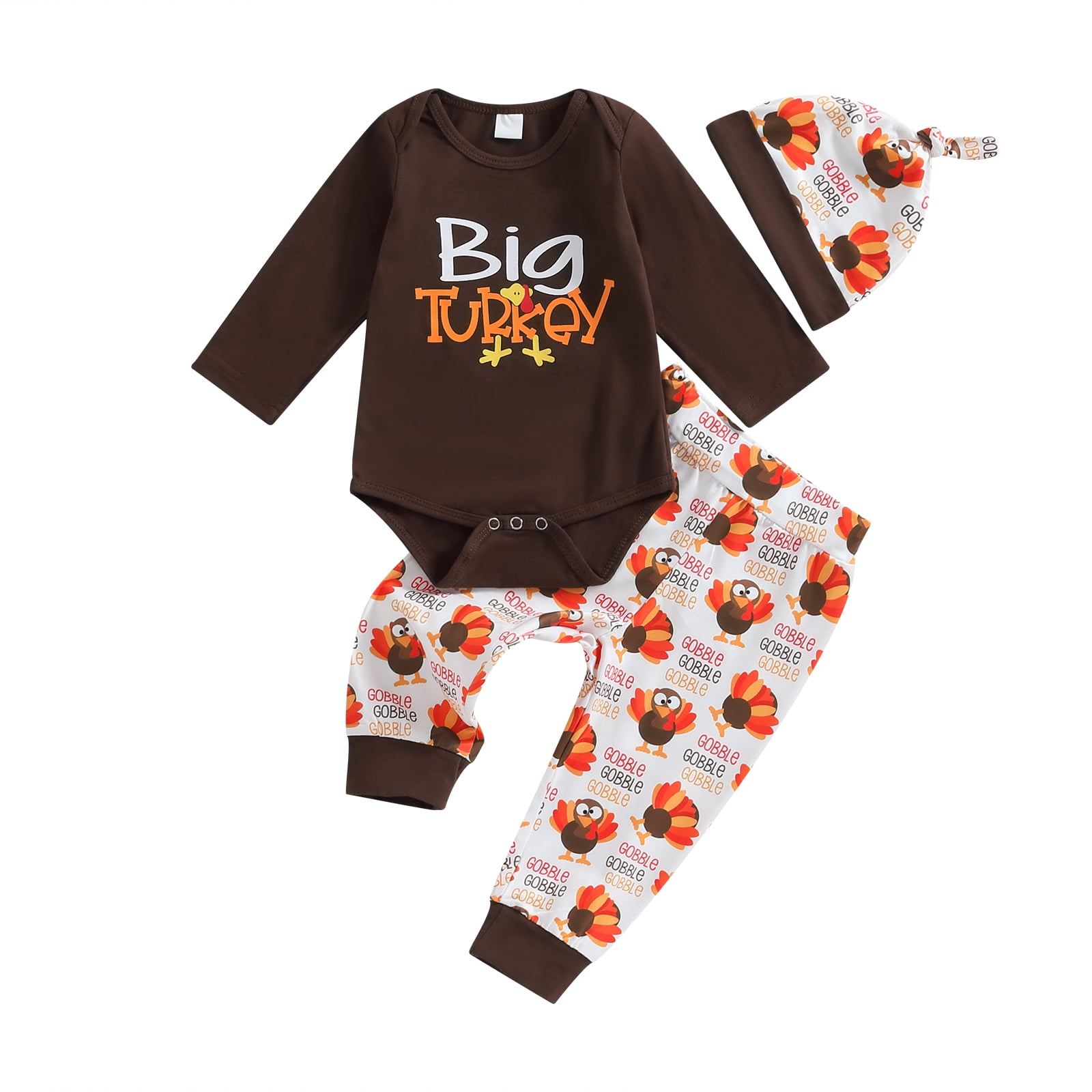 My First Thanksgiving Baby Outfit - Turkey Embroidered Jumpsuit Romper For Newborns & Infants (0-18 Months, Beige) 7 thumbnail image