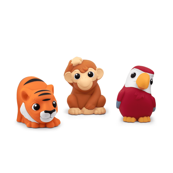 tonies My First Tonies: Jungle Set - Monkey, Parrot and Tiger Soft and Squeezable Audio Toy Figurines, Age Group 1+