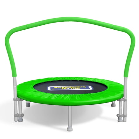Sportspower My 1st Trampoline 36" Indoor/Outdoor Mini Rebounder Trampoline with No-Gap Padded Cover, for Toddlers & Kids, Max Weight Capacity 220 LBS - LIME GREEN