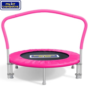 Sportspower My 1st Trampoline 36" Indoor/Outdoor Mini Rebounder Trampoline with No-Gap Padded Cover, for Toddlers & Kids, Max Weight Capacity 220 LBS - PINK