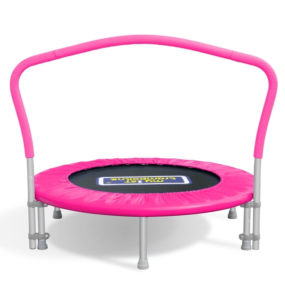 Sportspower My 1st Trampoline 36" Indoor/Outdoor Mini Rebounder Trampoline with No-Gap Padded Cover, for Toddlers & Kids, Max Weight Capacity 220 LBS - HOT PINK