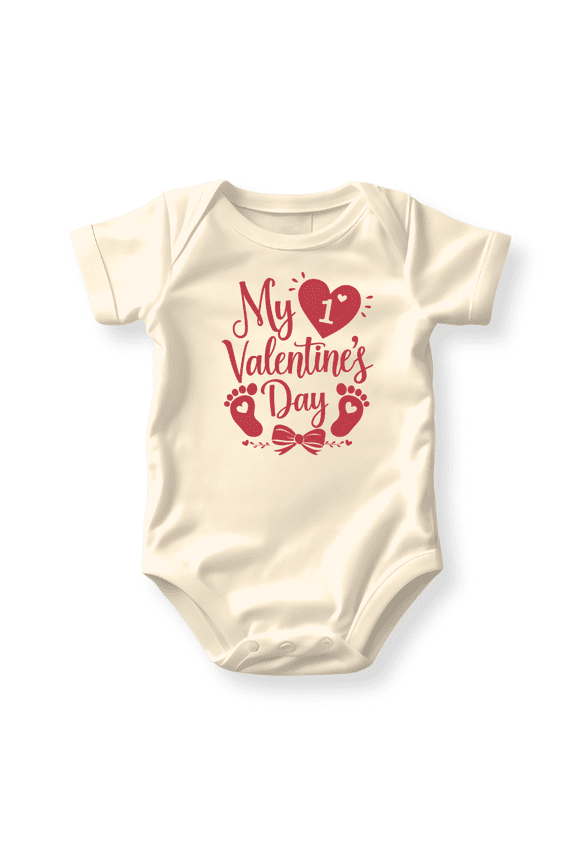 My First Valentine's Day Baby Bodysuit, Newborn Outfit, Baby Clothes, Gift for Children 3-6m Natural
