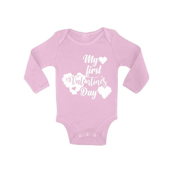 My First Valentine's Day Outfit Bodysuit Long Sleeve for Baby Girl Newborn Clothing for 6 18 Month 12m