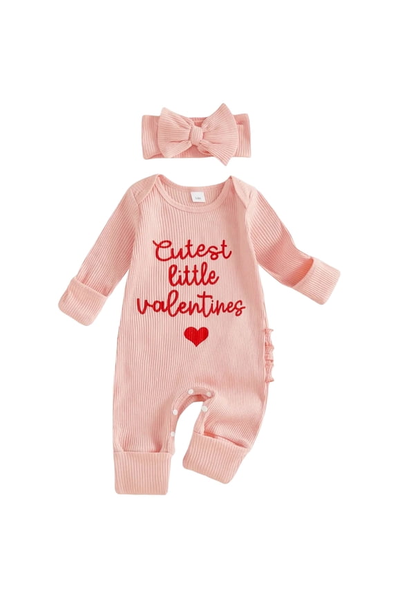 My First Valentines Baby Girl Outfit Cute Valentines Onesie Long Sleeve Romper Jumpsuit Girl Outfits Clothes