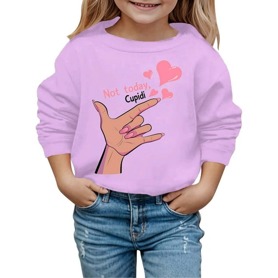My First Valentines Day Baby Boy Outfit Crew Neck Sweatshirt Lover Themed Letter Print Long Sleeve Pullover Girls Sweatshirt for Kids 3-4 Years