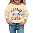 thumbnail image 1 of My First Valentines Day Baby Girl Outfit Crew Neck Sweatshirt Lover Heart Letter Print Long Sleeve Pullover Girls Sweaters for Kids 2-3 Years, 1 of 4