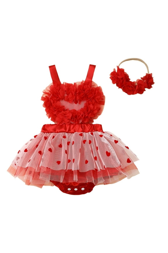 Toddler Valentines Day Outfit Girl Lover Heart Letter Embroider Short Sleeve Top Skirt 2pc Set Baby Girl Clothes for Girls 0-3 Months