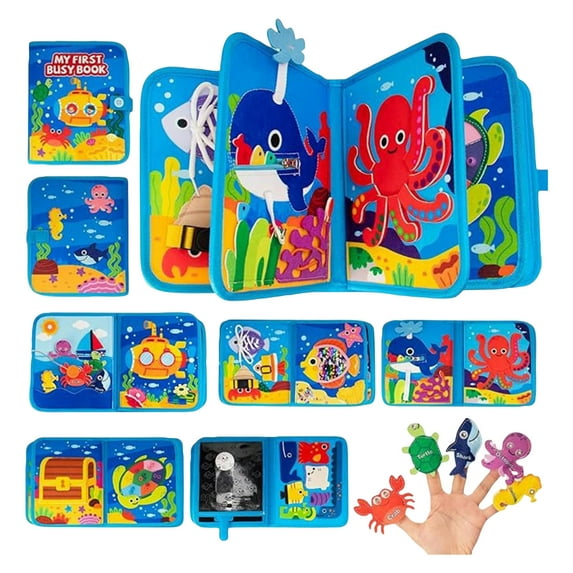 My First for Toddlers Interactive Ocean-Themed Learning Activity Book with Finger Puppets & Soft Pages