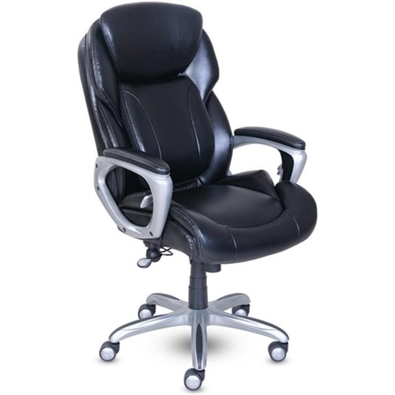 My Fit Executive Office Adjustable Ergonomic Chair with Layered Cushions, Bonded Leather, Tailored Reach, Black