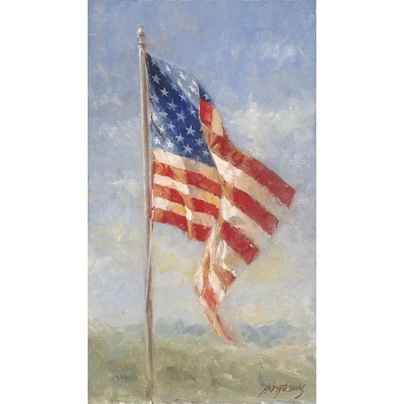 My Flag by Andy Thomas - Canvas Giclee Edition Signed & Numbered 400 21x37 - Striking Patriotic Art - 1 Unit per pack