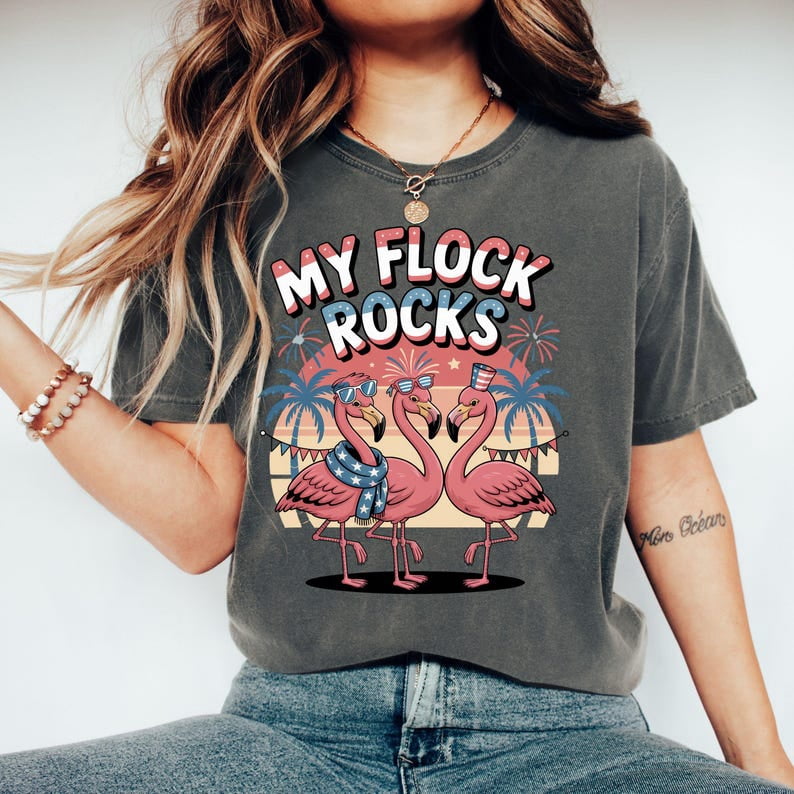 60 Flocking Rocks My Flock Rocks Flamingo T-Shirt Hoodie Girls Trip Bachelorette Birthday ...