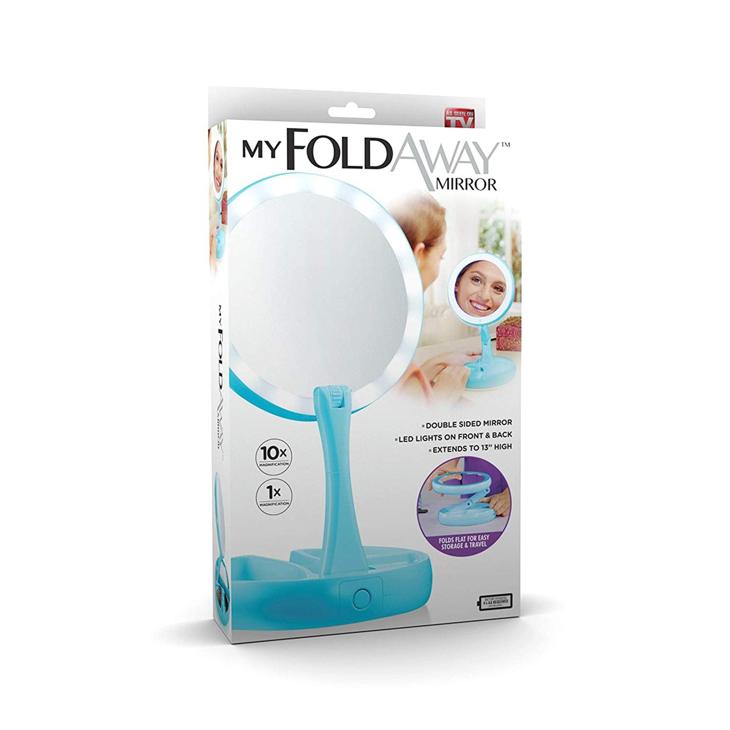 My Foldaway Mirror the Lighted, Double Sided Vanity Mirror 10x