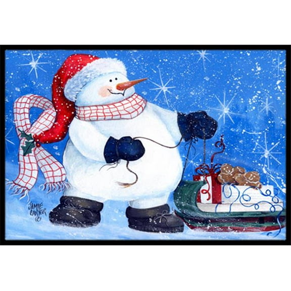 My Friends Can Ride Too Snowman Indoor & Outdoor Mat- 18 x 27 in.
