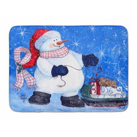 My Friends Can Ride Too Snowman Machine Washable Memory Foam Mat