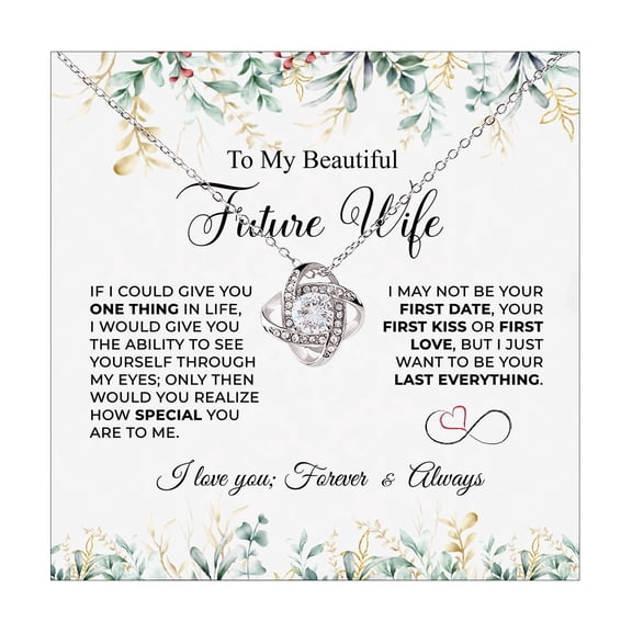 My Future Wife Knot Necklace - Bride & Engagement Jewelry #1001, Gold Love Knot Necklace