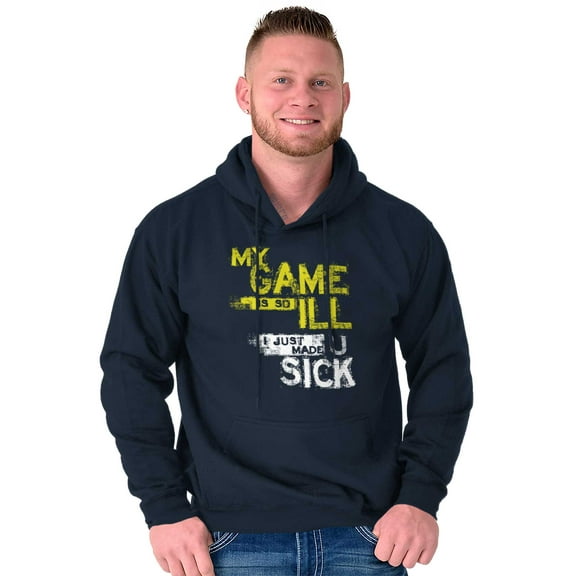 My Game is Ill Funny Gaming Attitude Men's Big & Tall Graphic Hoodie Brisco Brands 5X