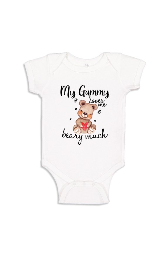 My Gammy Loves Me Beary Much Baby Bodysuit One Piece 18 mo White