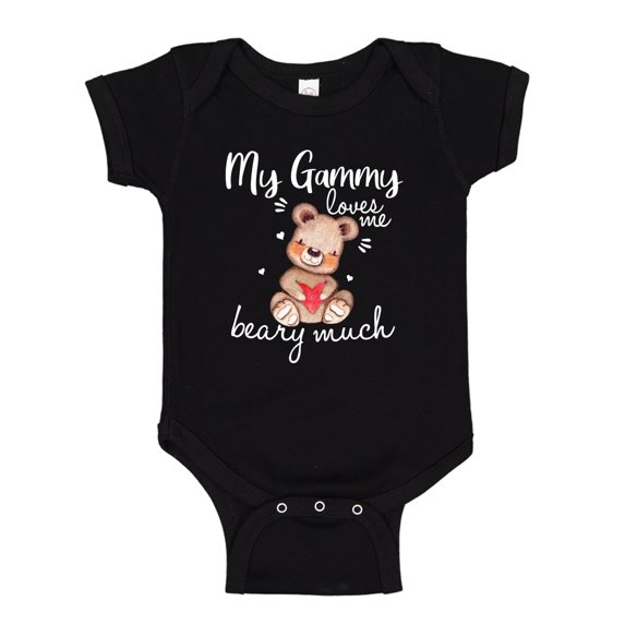 My Gammy Loves Me Beary Much Baby Bodysuit One Piece 6 mo Black