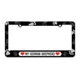 thumbnail image 1 of My German Shepherd Love with Hearts License Plate Tag Frame - Paw Prints Design, 1 of 1