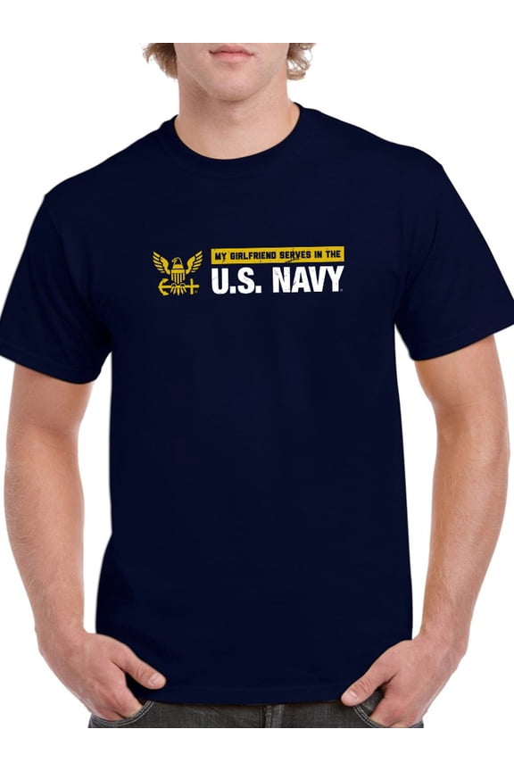 My Gf Server In The Navy T-Shirt Men -Navy Designs, Male Medium