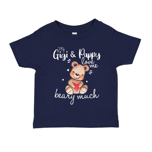 My Gigi and Pappy Love Me Beary Much Toddler T-Shirt 2T Navy Blue