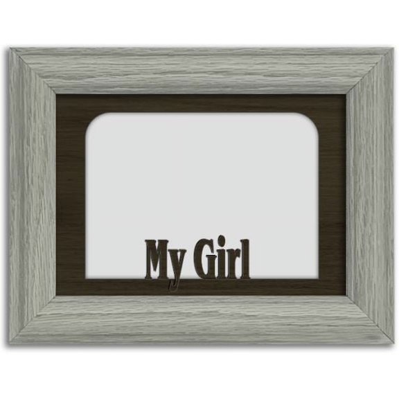 My Girl Tabletop Picture Frame - Holds 4x6 Photo - Multiple Color Options Light Gray Frame with Espresso Insert