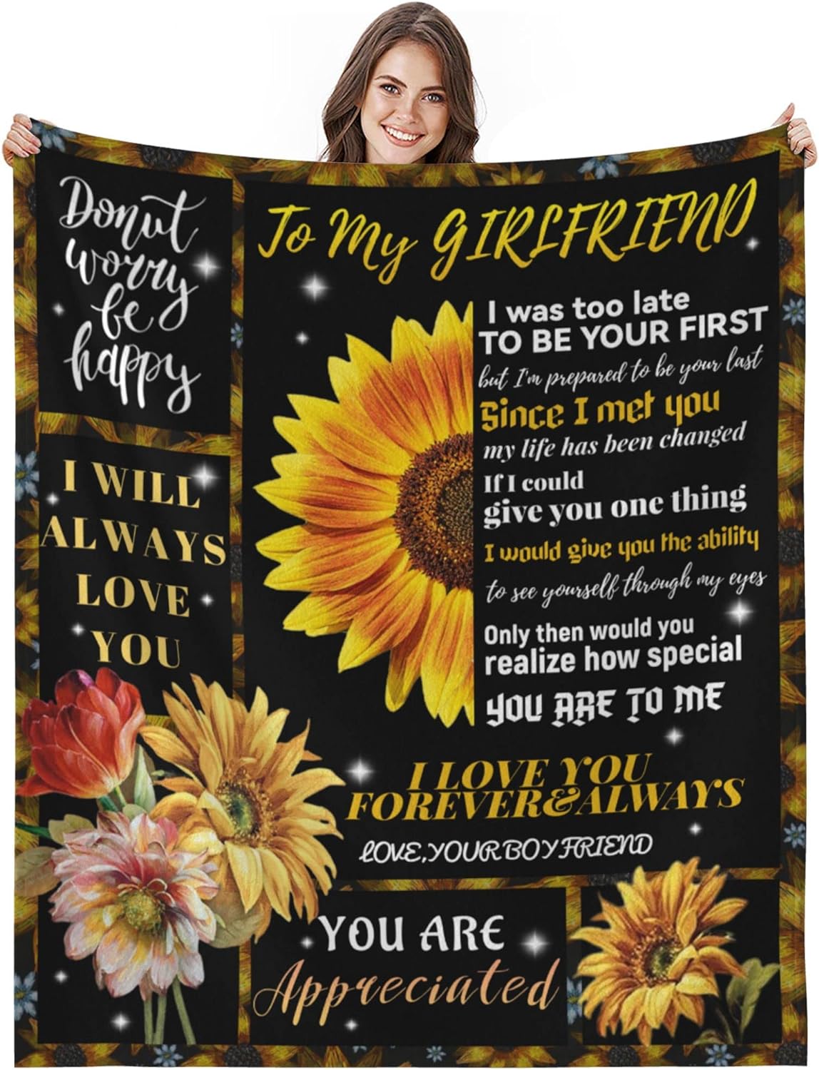 to My Girlfriend Blanket, Gifts for Girlfriend Romantic Gifts for Her