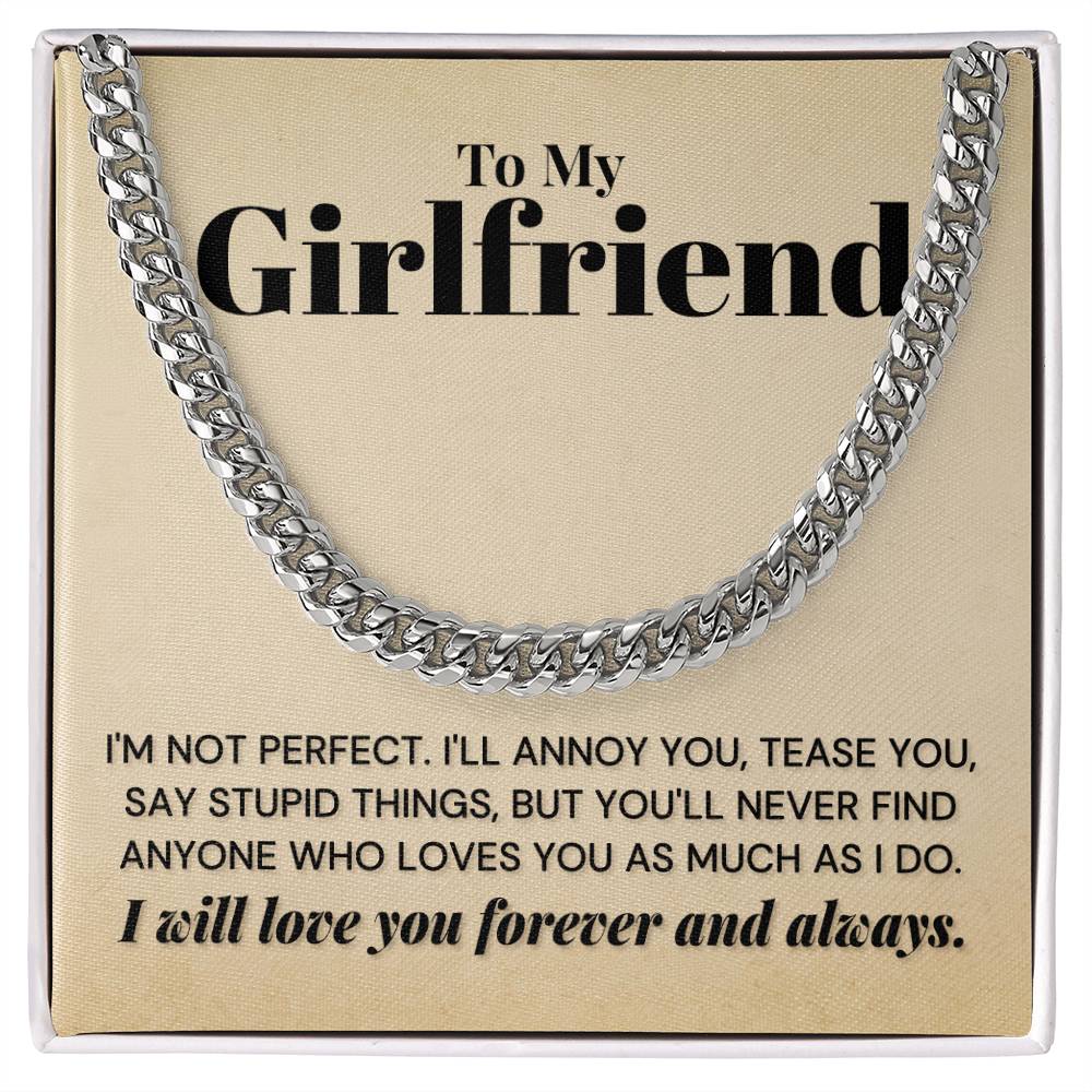 Chain Message Card My Girlfriend - You'll Never Find Any One Who, Cuban Link Chain ...
