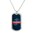 thumbnail image 1 of My Girlfriend is a Marine USMC Officially Licensed Military Dog Tag Pendant Necklace with Chain, 1 of 5