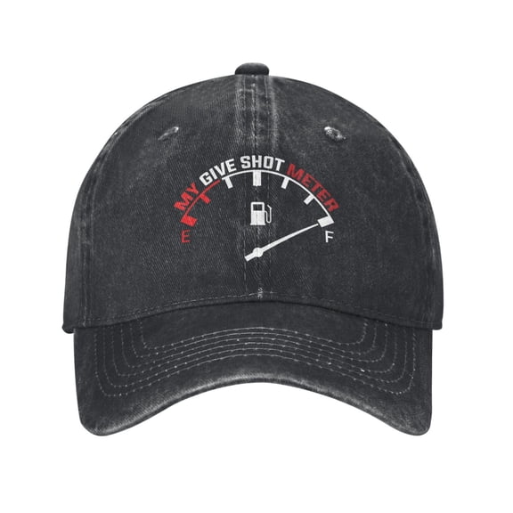 My Give Shot Meter Baseball Cap Vintage Soft Washed Denim,Golf Dad Hat Adjustable Trucker Hats for Men Women Unisex Adult,Black