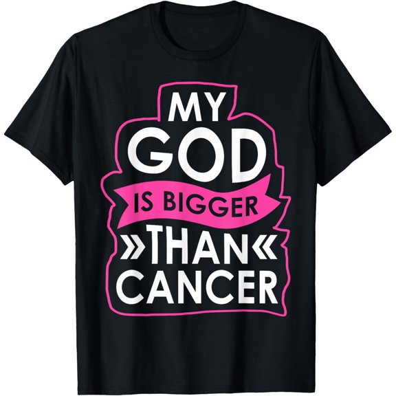 My God Is Bigger Than Cancer Breast Cancer Awareness Jesus T-Shirt