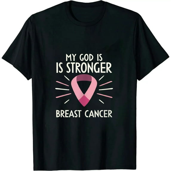 My God Is Stronger Than Breast Cancer Awareness Christian T-Shirt 0653