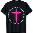 thumbnail image 1 of My God Is Stronger Than Breast Cancer Awareness Christian T-Shirt, 1 of 4